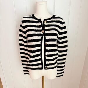 Mango Striped cardigan with jewel buttons S